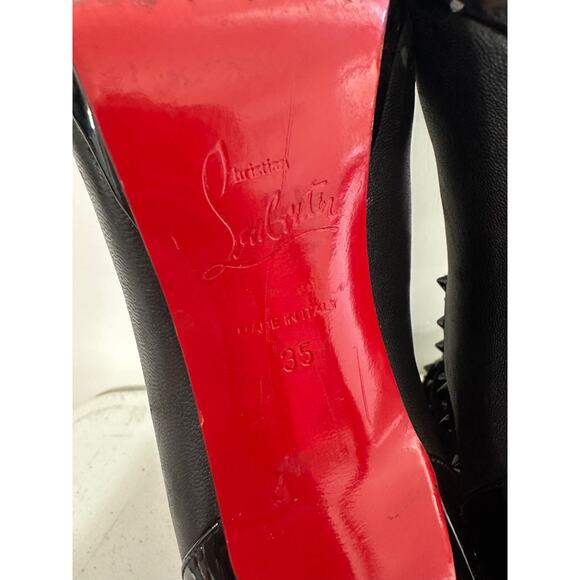 Christian Louboutin Womens Spike Wars Stiletto Booties Black Size 35 Leather - Picture 10 of 14